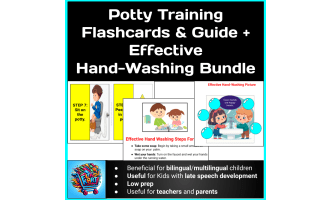 Potty Training Flash Cards, Charts, Games + Hand-Washing Poster Bundle