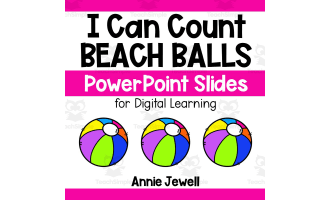 PowerPoint Slides – Digital Counting Task Cards – Beach Balls