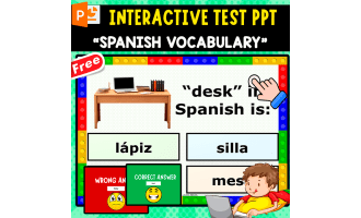 PPT INTERACTIVE QUIZ | SPANISH VOCABULARY OF CLASSROOM OBJECTS