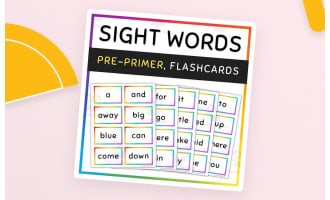 Pre-Primer Sight Words Flashcards – Rainbow Set