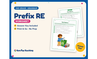 Prefix RE Worksheet – 2nd Grade Prefixes Practice + Answer Key