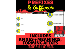 Prefixes and Suffixes Practice Grammar Grade 5-6 (Presentable PDF)