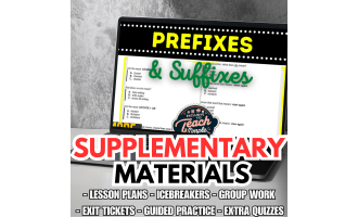 Prefixes and Suffixes Supplementary Materials - Grades 1-2 (PDF)