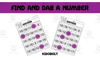 PreK Dab a Dot Number Activity - Number 16
