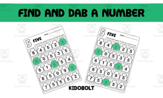 PreK Dab a Dot Number Activity - Number 5