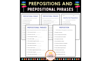Prepositions and Prepositional Phrases Worksheets – Grammar Practice
