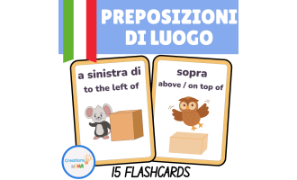 Prepositions of place flashcards in Italian