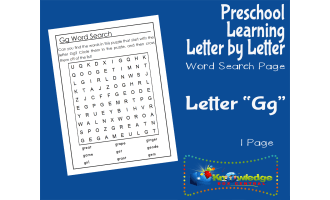 Preschool Letter by Letter: Letter G - Word Search