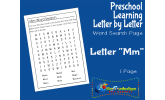 Preschool Letter by Letter: Letter M - Word Search
