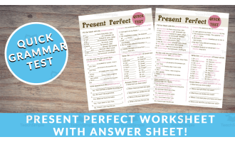 Present Perfect - Test Worksheet for English & ESL Students