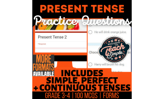 Present Tense Practice Questions - Grade 3-4 Grammar (Forms)