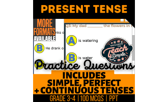 Present Tense Practice Questions - Grade 3-4 Grammar (PPT)