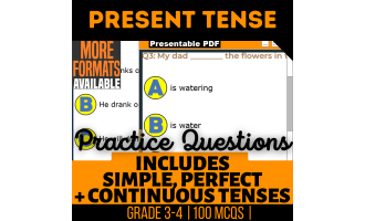 Present Tense Practice Questions - Grade 3-4 Grammar (Presentable PDF)