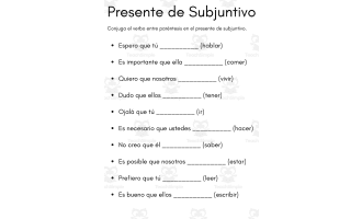Presente de Subjuntivo - present subjunctive spanish practice