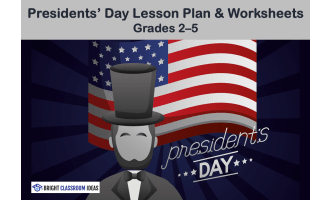 Presidents' Day 2-Hour Lesson Plan & Worksheet for Elementary School