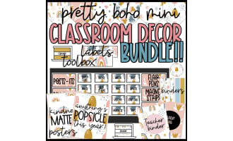 Pretty Boho Mini Classroom Decor Bundle