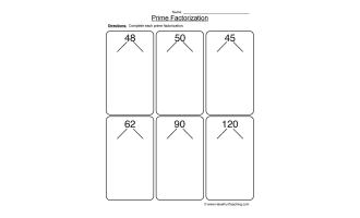 Prime Factorization Worksheet