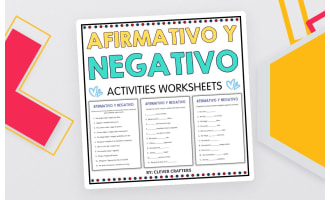 Printable Affirmative and Negative Words in Spanish Practice Worksheet