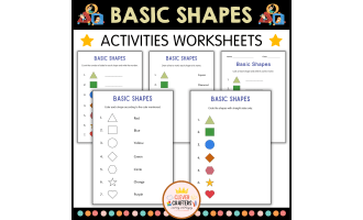 Printable Basic Shapes Matching and Tracing Worksheets for Grade 1, 2