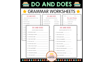 Printable Beginner Do and Does Grammar Activity Worksheets for Grade 2