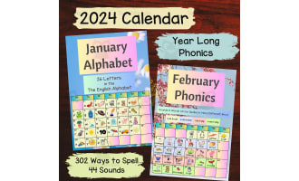 Printable Calendar 2024 for Teachers and Homeschoolers Phonics Program