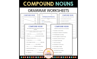 Printable Compound Nouns Grammar Activity Worksheets for Grade 4, 5, 6