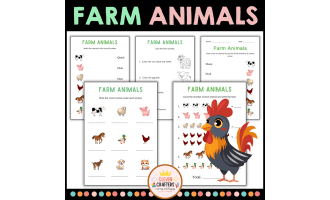 Printable Farm Animals Activities Worksheets for Grade 1, 2, 3