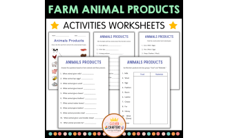Printable Farm Animals and Their Products Activity Worksheets
