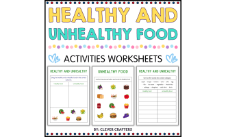 Printable Healthy and Unhealthy Food Activity Worksheets for Grade 1
