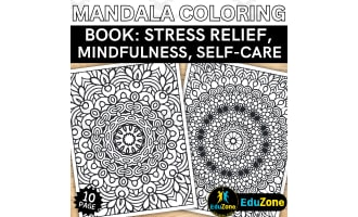 Printable Mandala Book Mental Health, Wellness, Mindfulness, Self-Care