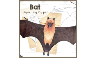 Printable Paper Bag Bat Craft
