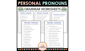 Printable Personal Pronouns Grammar Worksheets for Grade 2, 3, 4
