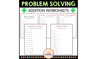 Printable Problem Solving Addition Number Math Worksheets for Grade 2