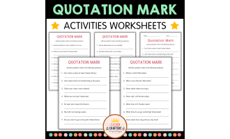 Printable Quotation Marks Grammer Activity Worksheets for Grade 2, 3