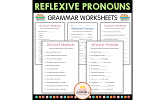 Printable Reflexive Pronouns Grammar Worksheets for Grade 3, 4, 5