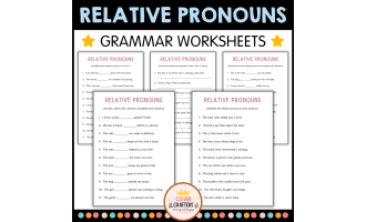 Printable Relative Pronouns Practice Grammar Worksheets for Grade 2, 3
