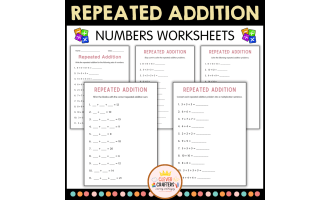 Printable Repeated Addition Number Math Activity Worksheet for Grade 2
