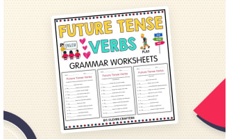 Printable Simple Future Tense Verbs Grammar Worksheets for Grade 2, 3