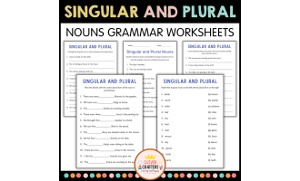 Printable Singular and Plural Nouns Grammar Worksheets for Grade 2, 3
