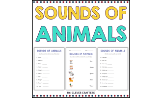 Printable Sounds of Animals Activities Worksheets for Grade 1, 2, 3