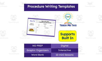 Procedure Writing Templates | Digital Graphic Organizers