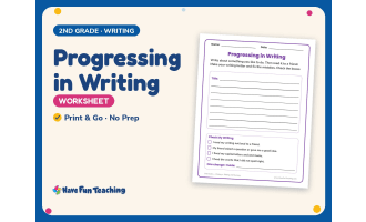 Progressing in Writing Worksheet – 2nd Grade Essays & Lined Paper