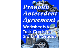 Pronoun Antecedent Agreement Worksheets and Task Cards for Grades 3-4