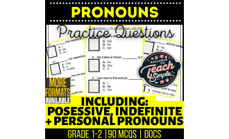 Pronouns Practice Questions - Grades 1-2 Grammar (Docs)