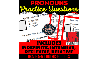 Pronouns Practice Questions - Grammar Grade 5-6 (Docs)