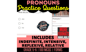 Pronouns Practice Questions - Grammar Grade 5-6 (Forms)