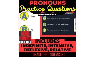 Pronouns Practice Questions - Grammar Grade 5-6 (Presentable PDF)