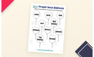 Proper Noun Balloons Activity