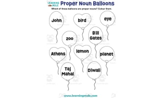 Proper Noun Balloons Activity