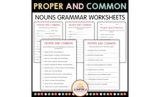 Proper Nouns and Common Nouns Grammar Practice Worksheets for Grade 1
